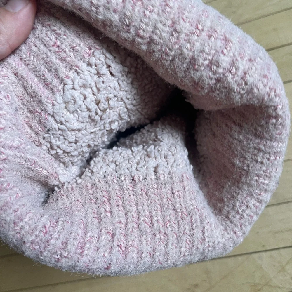 The North Face Kids Pink Fuzzy Beanie Hat